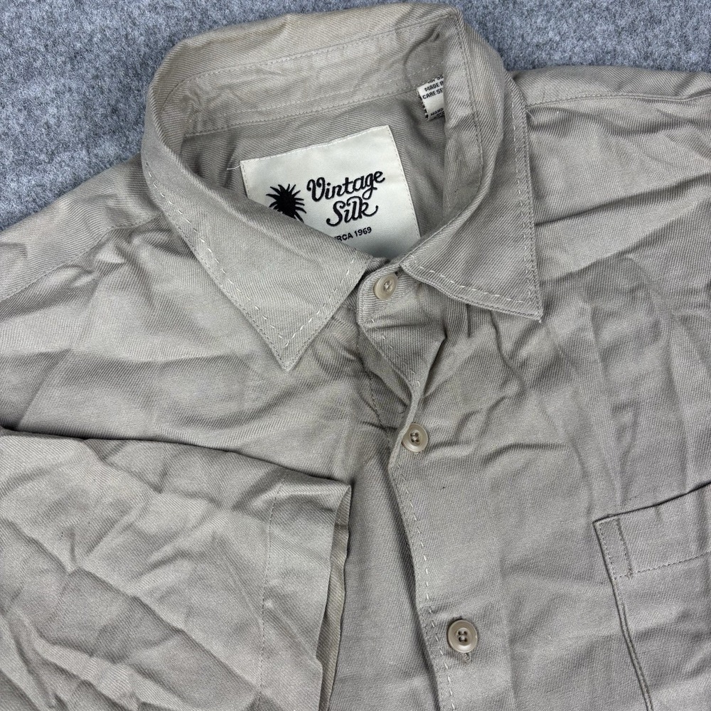 Vintage Silk Circa‎ 1969 Shirt Mens Large Camp 100% Silk Short Sleeve Casual EUC